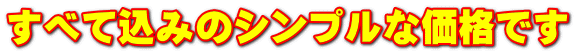 すべて込みのシンプルな価格です